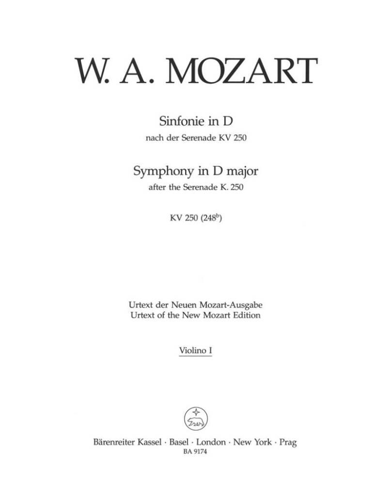 Symphony in D (K.250 K.248b) after the Serenade K.250
